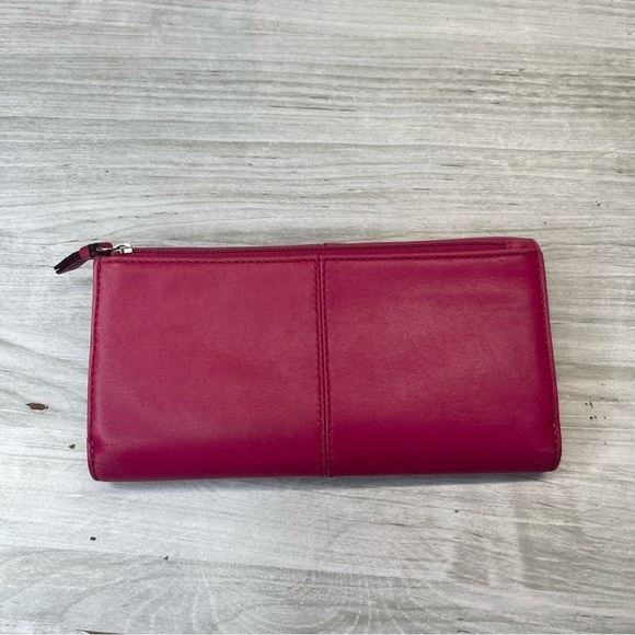 Coach Vintage Trifold Pink Leather Long Wallet Card Holder Y2K - Picture 3 of 15